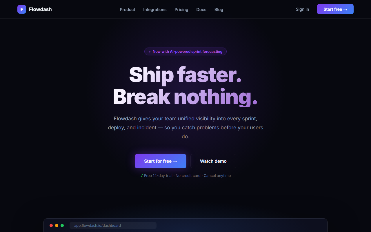 Flowdash — SaaS landing page